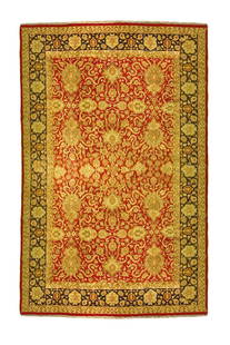 16' x 24' Red Handwoven Jaipur Rug Eco-Friendly Wool Silk: 16' x 24' Red Handwoven Jaipur Rug Eco-Friendly Wool Silk Transform your living space with the grandeur of this 16' x 24' Red Vegetable Dyed Jaipur Rug. Handwoven by skilled artisans, this rug exempli