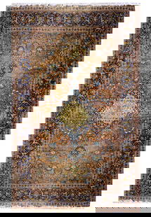 4.3 x 7.1 Mohtasham Kashan Antique Persian Hand-Knotted Rug 1910s: 4.3 x 7.1 Mohtasham Kashan Antique Persian Hand-Knotted Rug 1910s Discover a stunning piece of history with this 4.3 x 7.1 Mohtasham Kashan Authentic Antique Persian Rug, crafted in Iran during the 19