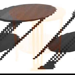Stickley Round Cherry Lamp Table Arts & Crafts 28.5": Stickley Round Cherry Lamp Table Arts & Crafts 28.5" This Stickley Round Cherry Arts & Crafts Lamp Table showcases exceptional craftsmanship and modern design. Made from solid cherry wood, it features