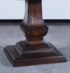 Tuscan Style Solid Wood Pastry Table 48" Dark Rustic Pecan: Tuscan Style Solid Wood Pastry Table 48" Dark Rustic Pecan This Rustic Pecan Wood Pastry Table combines functionality with exquisite Tuscan style. Crafted from solid wood, it features a dark rustic pe