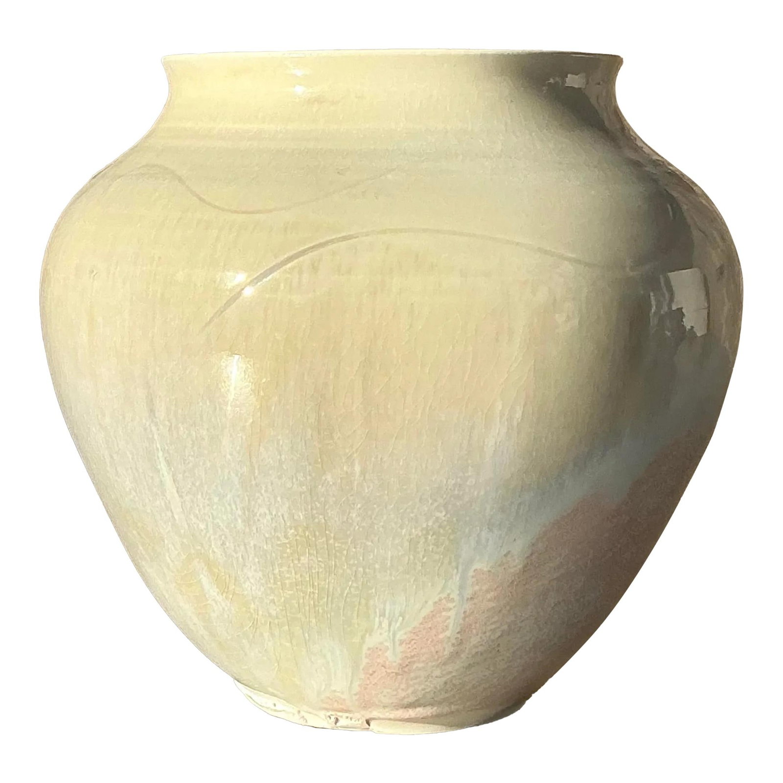 Handcrafted Vintage Boho Pottery Vase 9.5" Organic Shape White: Handcrafted Vintage Boho Pottery Vase 9.5" Organic Shape White This Vintage Boho Studio Pottery Vase features a handcrafted design characterized by its organic shape, earthy tones, and a unique textur
