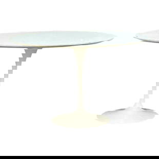 Eero Saarinen Tulip Table for Knoll Mid-Century Modern 48" Off-White: Eero Saarinen Tulip Table for Knoll Mid-Century Modern 48" Off-White Elevate your space with this iconic Mid-Century Modern Eero Saarinen Tulip Table for Knoll. Known for its sleek pedestal design and