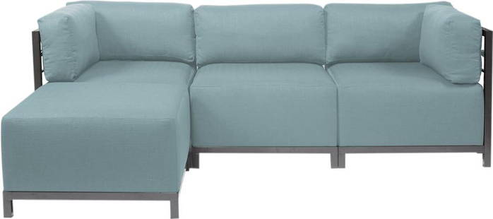 Howard Elliott Sterling Axis Sectional Sofa Blue 30H 95.5W 63D Transitional Design: Howard Elliott Sterling Axis Sectional Sofa Blue 30H 95.5W 63D Transitional Design Introducing the Stylish Sterling Axis Sectional Sofa, a perfect blend of comfort and contemporary design. This sectio