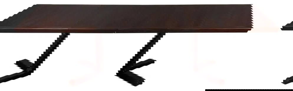 1960s Danish Rosewood Dining Table with Expandable Leaves: 1960s Danish Rosewood Dining Table with Expandable Leaves This exquisite mid-century modern dining table showcases a beautiful rosewood finish and a stylish pedestal base. Professionally refinished, t