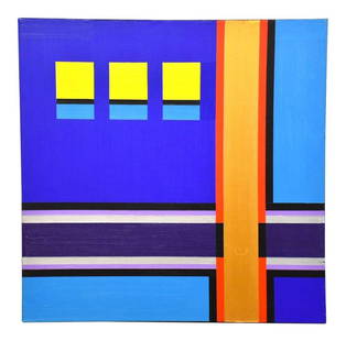 Robert Gallagher Electric Mixed Media Abstract Art 30x30: Robert Gallagher Electric Mixed Media Abstract Art 30x30 This electric piece by Robert Gallagher features an array of bold colors. A bright work of art for your dynamic home or office. 30" wide 30" ta