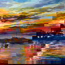 By The Lighthouse Limited Edition 1/25 Canvas by Leonid Afremov 90cm x 90cm