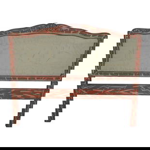 French Louis XV Distressed Painted Headboard 59.5w x 49.5h for Queen or Full Bed: French Louis XV Distressed Painted Headboard 59.5w x 49.5h for Queen or Full Bed Enhance your bedroom with this exquisite French Louis XV Distressed Painted Bed Headboard, suitable for a queen or full