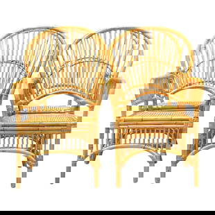 Coastal Vintage Rattan Dining Chairs Set of 4 Camel Color: Coastal Vintage Rattan Dining Chairs Set of 4 Camel Color Enhance your dining space with this charming set of 4 Vintage Coastal Rib Rattan Dining Chairs. Designed in an American style, these chairs sh