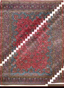 9.7 x 13.1 Semi Antique Persian Mahallat Rug Handcrafted in Iran: 9.7 x 13.1 Semi Antique Persian Mahallat Rug Handcrafted in Iran Enhance your home with this exquisite 9.7 x 13.1 Semi Antique Persian Mahallat Rug, a stunning addition that redefines classic decor wi