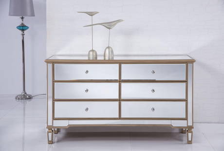 Elegant Lighting 6 Drawer Console Cabinet Solid Wood 60H x 34W x 20D Brushed Steel Gold Finish: Elegant Lighting 6 Drawer Console Cabinet Solid Wood 60H x 34W x 20D Brushed Steel Gold Finish Elevate your living space with this luxurious 6 Drawer Console Cabinet. Hand-painted with a stunning brus