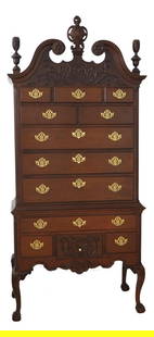 Chippendale Style Councill Craftsmen Mahogany Highboy with Ball & Claw Feet: Chippendale Style Councill Craftsmen Mahogany Highboy with Ball & Claw Feet This exquisite Councill Craftsmen Ball & Claw Mahogany Highboy is a stunning piece that epitomizes traditional Chippendale s