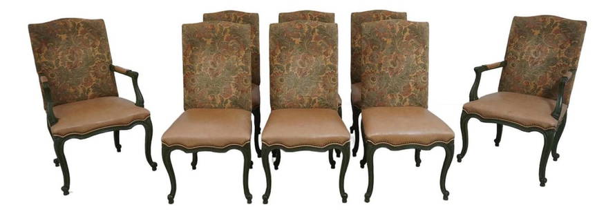 Set of 8 Hickory Chair Co Country French Painted Chairs: Set of 8 Hickory Chair Co Country French Painted Chairs Enhance your dining experience with this exquisite set of 8 Country French dining room chairs from Hickory Chair Co. Crafted approximately 25 ye