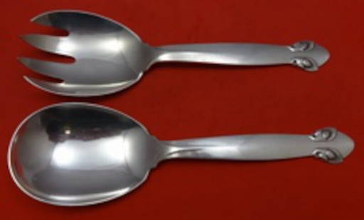 Georg Jensen Bittersweet Sterling Silver 2pc Salad Serving Set 9": Georg Jensen Bittersweet Sterling Silver 2pc Salad Serving Set 9" This exquisite 2-piece salad serving set features the iconic Bittersweet pattern by Georg Jensen, crafted from high-quality sterling s