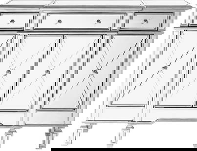 Elegant Lighting 48 Inch Silver-Clear Mirror Console Cabinet: Elegant Lighting 48 Inch Silver-Clear Mirror Console Cabinet This Elegant Silver-Clear Mirror Console Cabinet is a stunning addition to any contemporary space. Crafted from MDF with a solid wood base