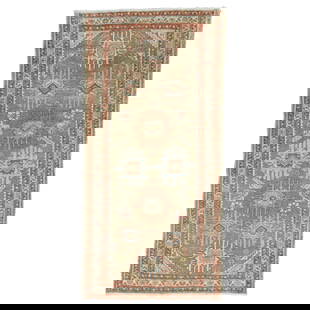 Antique Brown Persian Malayer Hand-Woven Wool Throw Rug 30 x 57 in: Antique Brown Persian Malayer Hand-Woven Wool Throw Rug 30 x 57 in Discover the timeless beauty of this elegant brown Persian Malayer throw rug, a stunning piece from the early 20th century. Hand-wove