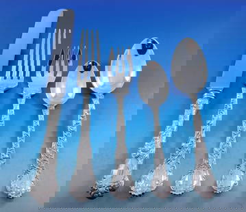Gorham Meadow Sterling Silver Flatware Set for 12 - 65 Pieces Art Nouveau: Gorham Meadow Sterling Silver Flatware Set for 12 - 65 Pieces Art Nouveau This exquisite Meadow flatware set by Gorham, crafted from high-quality sterling silver, includes 65 pieces designed to elegan