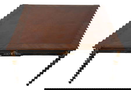 Karges Louis XVI Coffee Table Walnut Black Ebonized Base 42x42x20: Karges Louis XVI Coffee Table Walnut Black Ebonized Base 42x42x20 This exquisite Karges Louis XVI Coffee Table features a stunning walnut top complemented by a black ebonized base adorned with elegant
