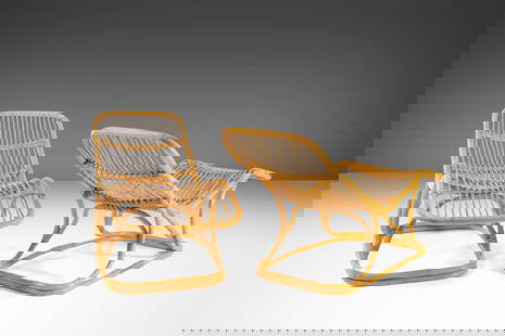 Rare Tito Agnoli Rattan Lounge Chairs Set for Pierantonio Bonacina Italy 1963: Rare Tito Agnoli Rattan Lounge Chairs Set for Pierantonio Bonacina Italy 1963 Discover this rare set of two rattan lounge chairs, attributed to the renowned Italian designer Tito Agnoli for Pierantoni