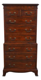 Century Chippendale Mahogany Lingerie Chest with Dovetailed Drawers: Century Chippendale Mahogany Lingerie Chest with Dovetailed Drawers This elegant Century Chippendale Style Mahogany Lingerie Chest showcases exquisite craftsmanship with dovetailed drawer construction