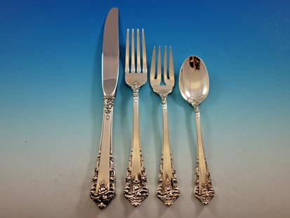 Rondelay Lunt Sterling Silver Flatware Set for 8 with 40 Pieces and Storage Chest: Rondelay Lunt Sterling Silver Flatware Set for 8 with 40 Pieces and Storage Chest Enhance your dining experience with this exquisite Rondelay by Lunt Sterling Silver Flatware Set, designed to serve 8.