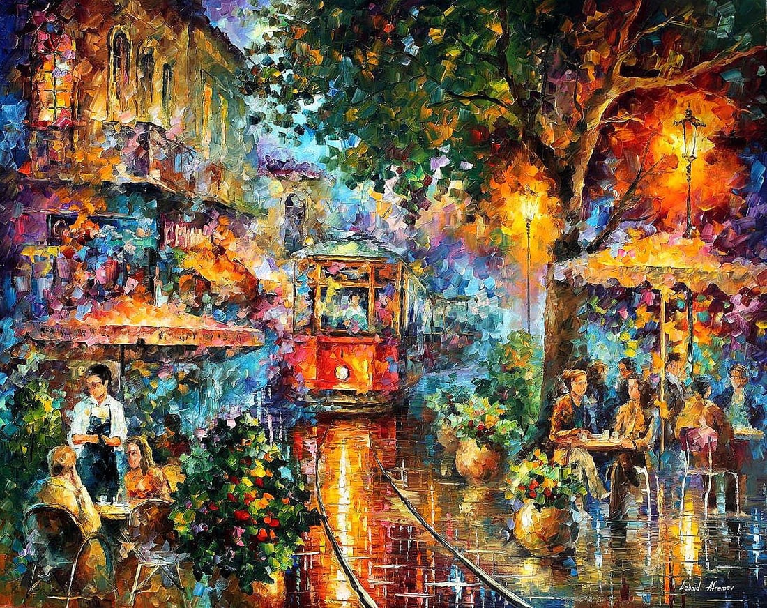 Limited Edition 1/25 Old Magic Canvas by Leonid Afremov: Limited Edition 1/25 Old Magic Canvas by Leonid Afremov Introducing 'Old Magic,' a stunning limited edition giclee artwork by renowned artist Leonid Afremov. This piece is one of only 25, capturing th