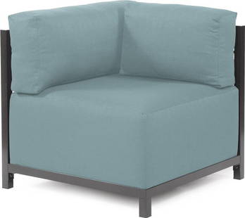 Howard Elliott Contemporary Corner Chair 30H 32.5W 32.5D Blue Breeze: Howard Elliott Contemporary Corner Chair 30H 32.5W 32.5D Blue Breeze Introducing the Elegant Corner Chair in a striking Vibrant Blue Breeze, designed to add a contemporary touch to any space. This cha
