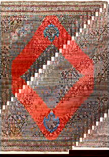 Antique Handmade Persian Bijar Rug 14'9 x 18'6 Wool Silk Vibrant Colors: Antique Handmade Persian Bijar Rug 14'9 x 18'6 Wool Silk Vibrant Colors Discover the charm of this unusual antique handmade Persian Bijar rug, meticulously crafted by skilled artisans. This exquisite