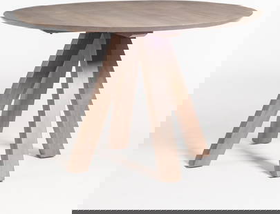 Round 48-Inch Traditional Mist Ash Dining Table: Round 48-Inch Traditional Mist Ash Dining Table Introducing the Trenton 48" Traditional Mist Ash Table, a stunning centerpiece for your dining area. This round dining table, crafted from durable mango