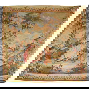 Belle Epoque Late 19th Century French Tapestry Zabihi Collection 70 x 84: Belle Epoque Late 19th Century French Tapestry Zabihi Collection 70 x 84 This exquisite late 19th Century French tapestry from the Zabihi Collection showcases the elegant Belle Epoque style. Hand-wove
