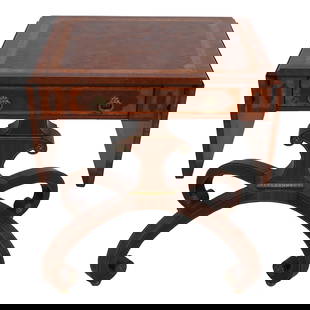 John Widdicomb Neoclassical Drop Leaf Table Burl Walnut 26.5x24x29: John Widdicomb Neoclassical Drop Leaf Table Burl Walnut 26.5x24x29 Explore the elegance of this John Widdicomb Burl Walnut Neoclassical Drop Leaf Table, crafted as part of the Mario Butta Collection.
