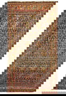 1950s Semi-Antique Persian Malayer Herati Runner Rug 4.3 x 7.10: 1950s Semi-Antique Persian Malayer Herati Runner Rug 4.3 x 7.10 Introducing the 4' x 8' Semi-Antique Persian Malayer Herati Wide Runner Rug from the 1950s, a stunning piece that exudes timeless elegan