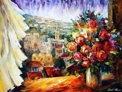Leonid Afremov Flowers Of Jerusalem Limited Edition Giclee 1/25 Canvas 91x114 cm: Leonid Afremov Flowers Of Jerusalem Limited Edition Giclee 1/25 Canvas 91x114 cm Experience the captivating beauty of "Flowers Of Jerusalem," a limited edition giclee hand-painted by renowned artist L