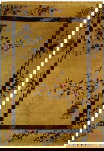 5.8 x 7.7 Hand-Knotted Art Deco Area Rug in Beige Brown: 5.8 x 7.7 Hand-Knotted Art Deco Area Rug in Beige Brown Elevate your home decor with this exquisite 5.8 x 7.7 New Art Deco Rug, a stunning representation of modern luxury inspired by the iconic Art De