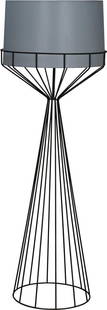 Stylish Black Steel Floor Lamp: Stylish Black Steel Floor Lamp Illuminate your space with this stylish black steel floor lamp, featuring a modern geometric wire frame and a chic cylindrical shade. Perfect for adding an industrial to