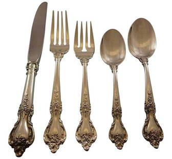 Delacourt by Lunt 30-Piece Sterling Silver Flatware Set with Storage Chest: Delacourt by Lunt 30-Piece Sterling Silver Flatware Set with Storage Chest Enhance your dining experience with this exquisite Delacourt by Lunt Sterling Silver Flatware Set, featuring 30 pieces that a