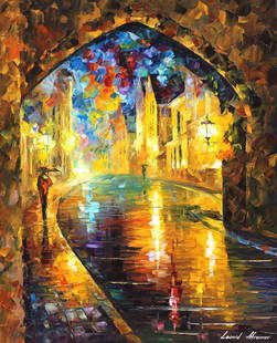 Leonid Afremov Mysterious Old Town Limited Edition Giclee 1/25 Canvas 91x114cm: Leonid Afremov Mysterious Old Town Limited Edition Giclee 1/25 Canvas 91x114cm Discover the captivating beauty of 'Mysterious Old Town,' a limited edition giclee hand-painted by renowned artist Leonid