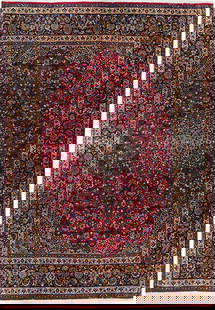 9.6 x 13.5 Red Handmade Semi-Antique Persian Isfahan Rug from Iran: 9.6 x 13.5 Red Handmade Semi-Antique Persian Isfahan Rug from Iran Transform your living space with this exquisite 9.6' x 13.5' Red Handmade Semi-Antique Persian Isfahan Rug, meticulously handwoven by