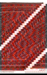 Oversize 9.10' x 16.5' Afghan Handmade Wool Kilim Rug: Oversize 9.10' x 16.5' Afghan Handmade Wool Kilim Rug Transform your space with this striking 9.10' x 16.5' Oversize Afghan Handmade Wool Flat Weave Kilim Rug. Expertly crafted by Afghan artisans, thi