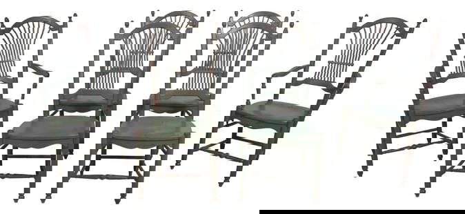 6 Pennsylvania House Country Green Dining Chairs Set Rustic Style: 6 Pennsylvania House Country Green Dining Chairs Set Rustic Style Enhance your dining space with this charming set of 6 Pennsylvania House Country Green Dining Room Chairs, perfect for a rustic or cou