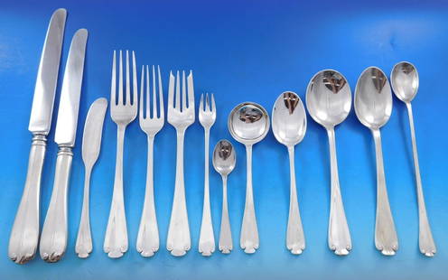 Tiffany & Co Flemish Sterling Silver Flatware Set 245 Pieces: Tiffany & Co Flemish Sterling Silver Flatware Set 245 Pieces Experience elegance with the Flemish flatware set by Tiffany & Co. This monumental sterling silver collection, designed in 1911, features a