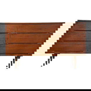 Mid Century Modern Walnut Dresser 54.25" Wide 6 Drawers: Mid Century Modern Walnut Dresser 54.25" Wide 6 Drawers This elegant mid-century modern dresser features a stunning walnut finish and includes six spacious drawers for ample storage. Expertly refinish