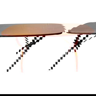 Yngve Ekstrom Mahogany Brass Coffee Table Mid-Century Modern Sweden 1950s: Yngve Ekstrom Mahogany Brass Coffee Table Mid-Century Modern Sweden 1950s This exquisite coffee table showcases a blend of Mid-Century Modern design and Swedish craftsmanship, designed by the acclaime