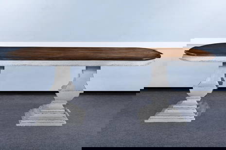 Tuscan Style Solid Wood Double Pedestal Pastry Table: Tuscan Style Solid Wood Double Pedestal Pastry Table This Tuscan Elegance Solid Wood Pastry Table combines style and functionality with its stunning double pedestal design. Crafted from solid wood, it