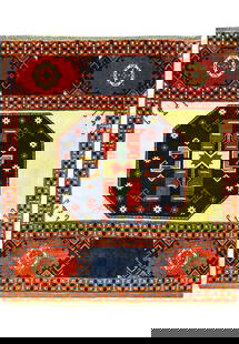Stunning 9.1 x 10 Afghan Kazak Wool Rug: Stunning 9.1 x 10 Afghan Kazak Wool Rug Enhance your space with this exquisite 9.1 x 10 Tribal Afghan Kazak Wool Rug, crafted with intricate designs that reflect rich cultural heritage. This rug is ma