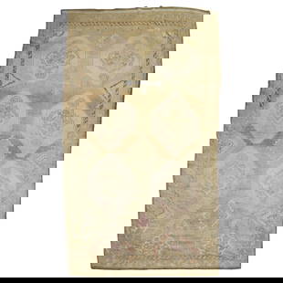 Mid-20th Century Turkish Kars Gallery Rug Wool Bohemian Design: Mid-20th Century Turkish Kars Gallery Rug Wool Bohemian Design Discover this stunning one-of-a-kind Turkish Kars gallery rug from the mid-20th century. This exquisite piece showcases a tan geometric f