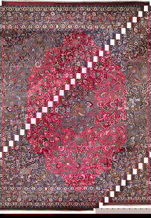 Handmade Red Persian Tabriz Rug 9'10" x 12'6" Semi-Antique Wool: Handmade Red Persian Tabriz Rug 9'10" x 12'6" Semi-Antique Wool Transform your living space with this exquisite 9' 10" x 12' 6" Red Handmade Traditional Semi-Antique Persian Tabriz Rug. Handcrafted by