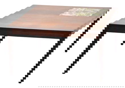 Mid Century Modern Rosewood Coffee Table with Tile Insert 33.5": Mid Century Modern Rosewood Coffee Table with Tile Insert 33.5" A mid century modern rosewood square coffee table with a tile insert. Made in Denmark. Professionally refinished. 33.5" wide. 33.5" deep