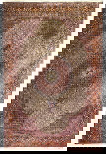Oversized 13.3 x 19 Persian Tabriz Mahi Bijar Handmade Wool Area Rug: Oversized 13.3 x 19 Persian Tabriz Mahi Bijar Handmade Wool Area Rug Enhance your living space with the grandeur of this oversized 13.3' x 19' Persian Tabriz Mahi Bijar Wool Rug. Meticulously handwove