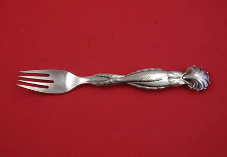 Georg Jensen Ornamental No. 55 Sterling Silver Fish Fork 7.5 inch GI: Georg Jensen Ornamental No. 55 Sterling Silver Fish Fork 7.5 inch GI This exquisite Ornamental No. 55 fish fork by Georg Jensen is a stunning example of Mid-Century Modern design. Crafted from sterlin
