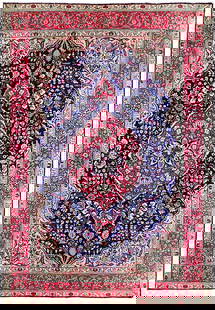 Handcrafted Blue Semi-Antique Persian Sarouk Rug 6'6 x 10'11: Handcrafted Blue Semi-Antique Persian Sarouk Rug 6'6 x 10'11 Discover the elegance of this handcrafted Blue Semi-Antique Persian Sarouk Rug, meticulously crafted by skilled Persian artisans. Featuring